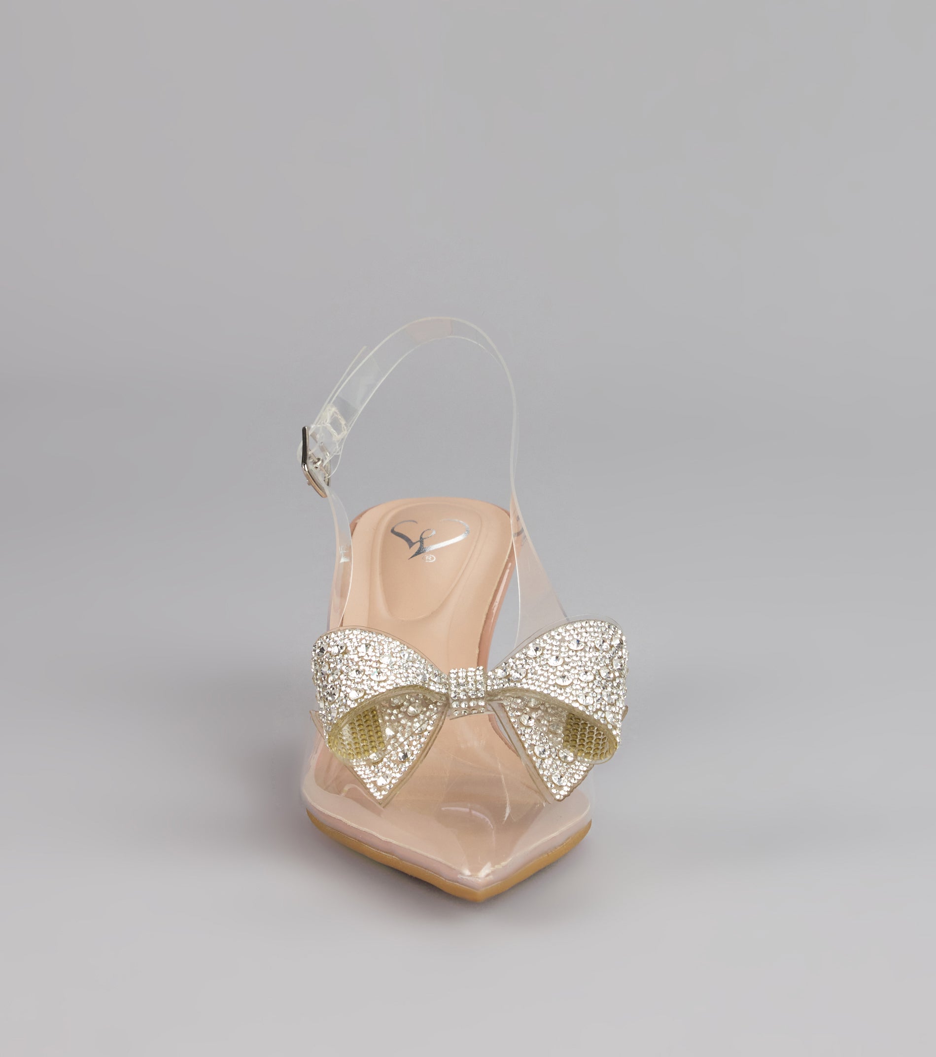 Pretty Precision Rhinestone Bow Slingback Mules - Image 3