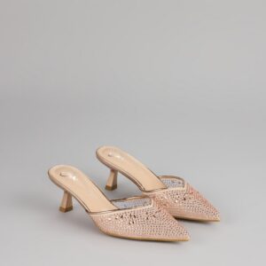 Crystal Beam Pointed Toe Mules
