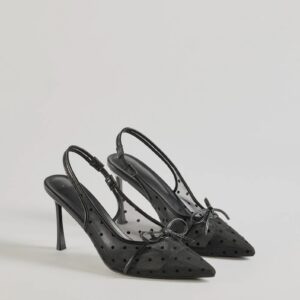 Adorably Chic Polka Dot Slingback Stiletto Heels