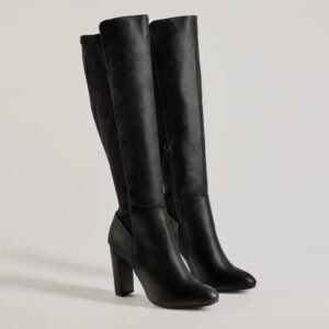 Looking Sleek Under-The-Knee Block Heel Boots