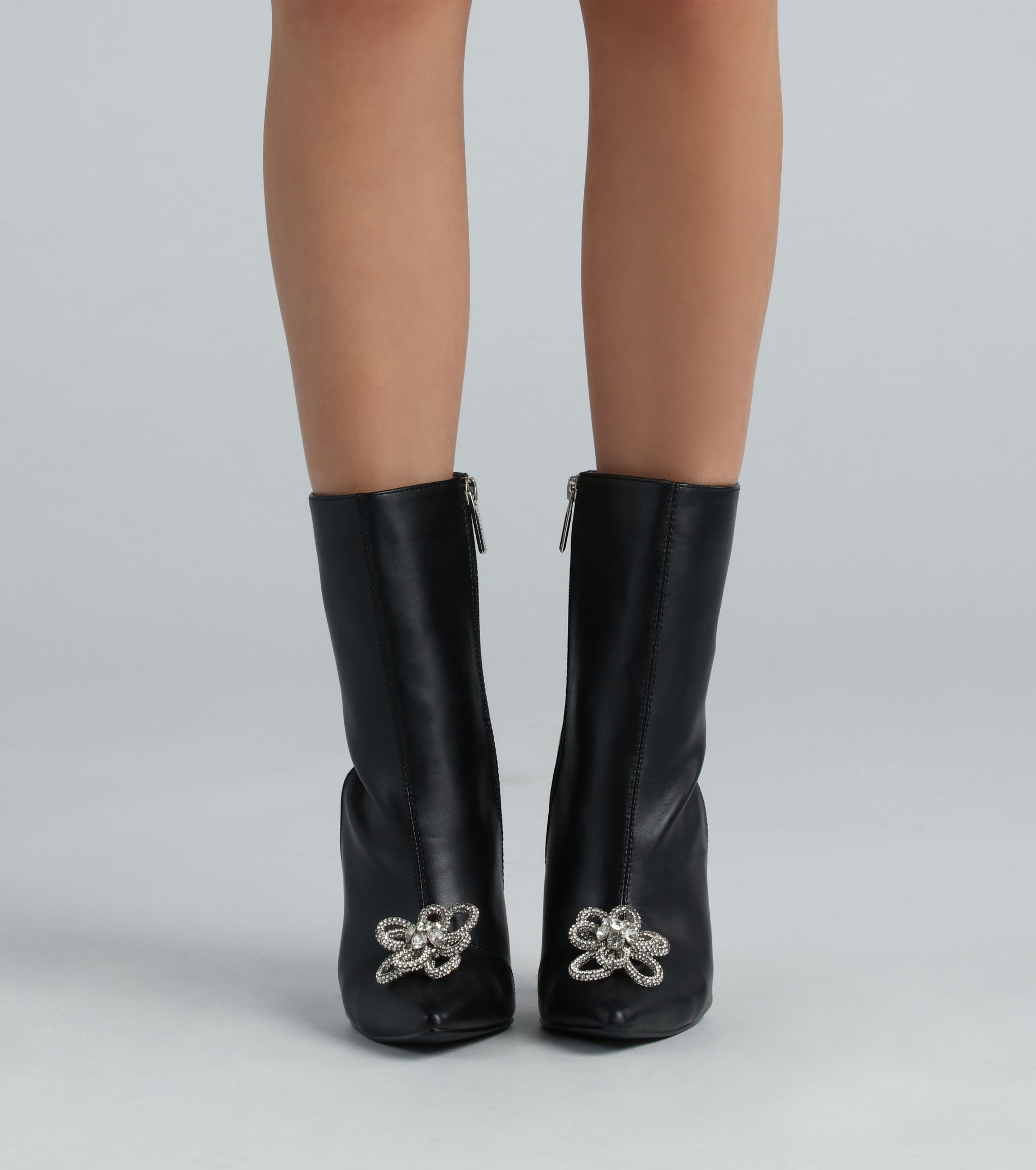 My Favorite Flower Rhinestone Stiletto Booties - Image 2
