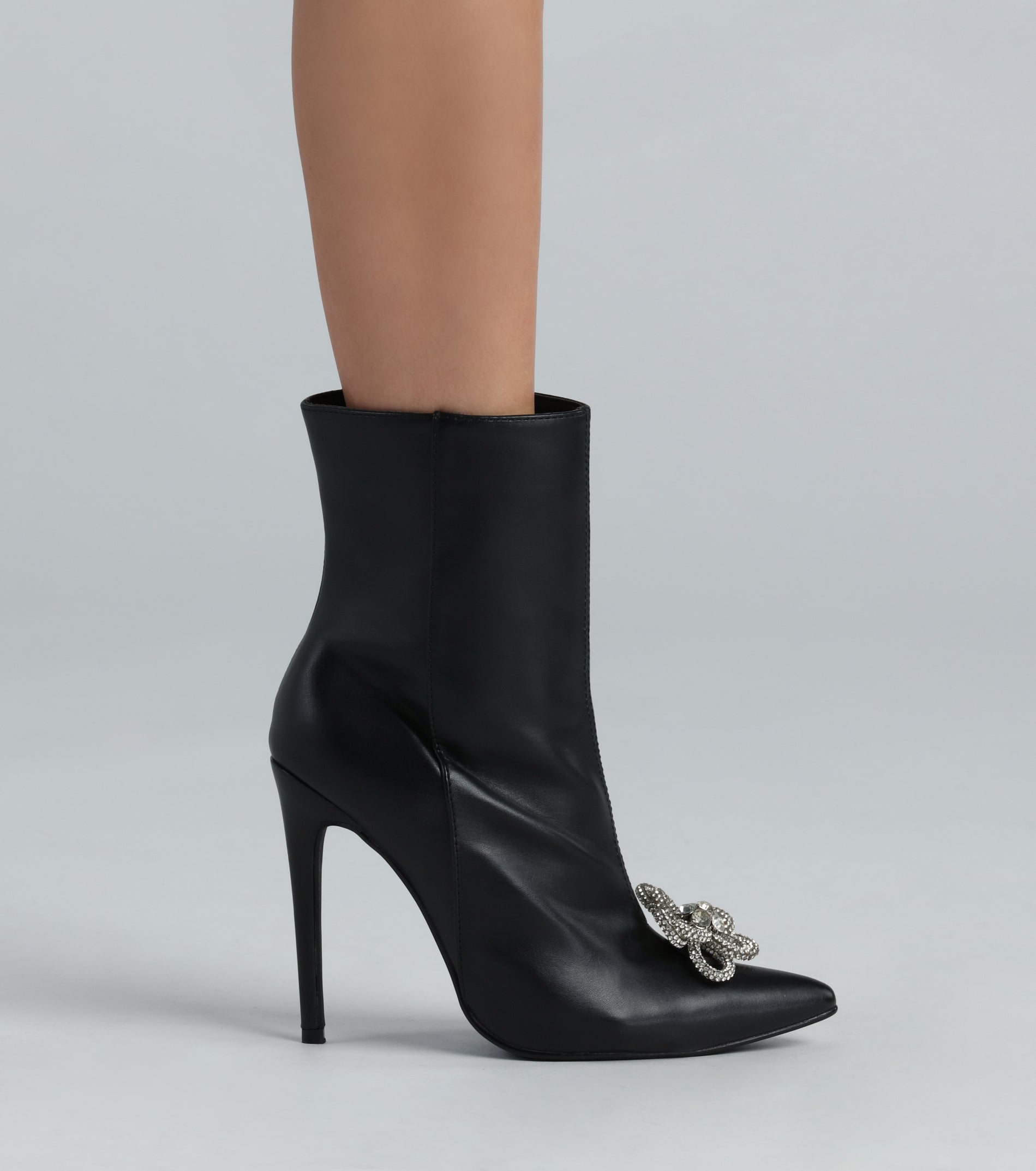 My Favorite Flower Rhinestone Stiletto Booties - Image 3